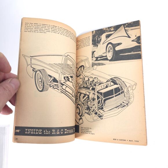 Rod & Custom Magazine May 1958 Chrome Tape Custom Dyeing Dream Truck Car Show - Picture 4 of 6